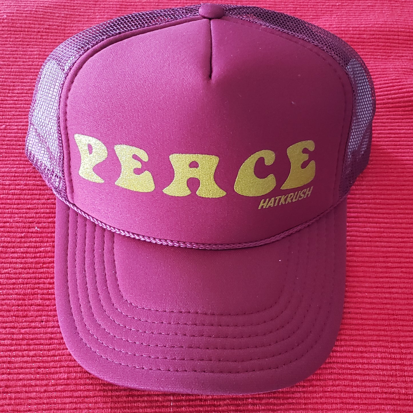 HatKrush PEACE in Maroon